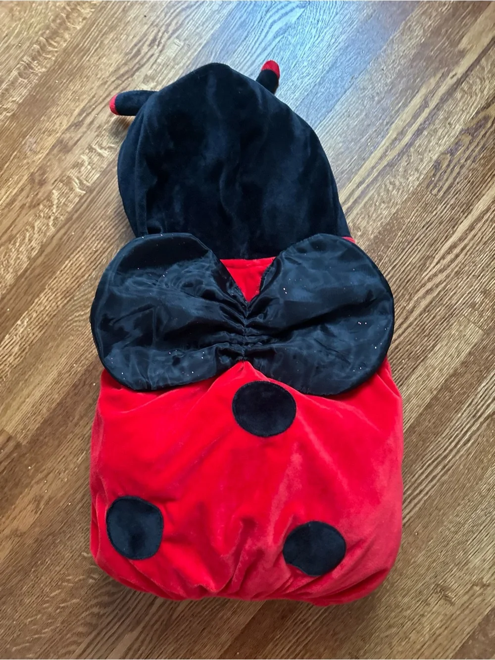 Adorable 24 mo Red and Black Ladybug Hoodie Costume - Zip Front